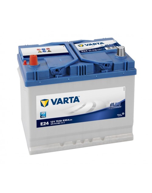 Baterie auto Varta Blue Dynamic 12V 70Ah E24, 630A cod 570413 063 borna inversa Asia